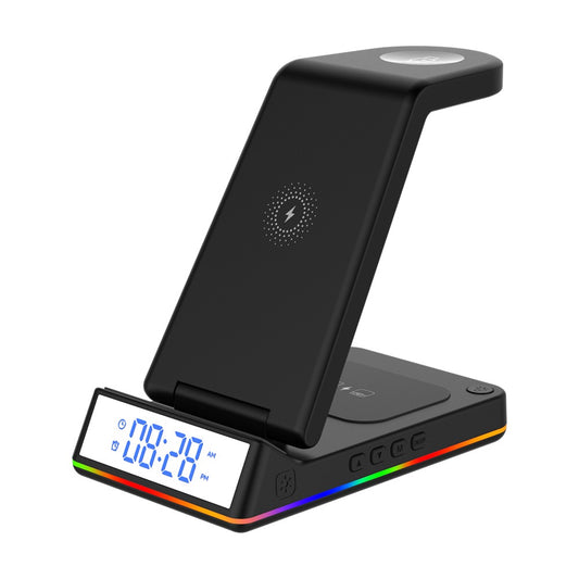 Magnetic Three-in-one 15W Wireless Charger With Clock