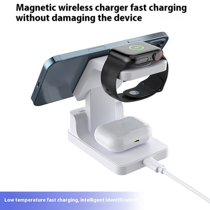 Magnetic Three-in-one 15W Wireless Charger With Clock